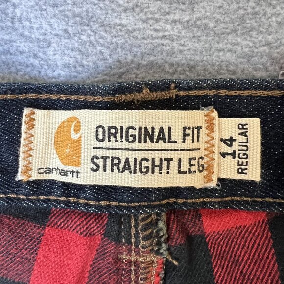 Carhartt NWT Womens14 Straight Leg Blaine Flannel Lined Jean Rugged Flex Capsule - Picture 13 of 16